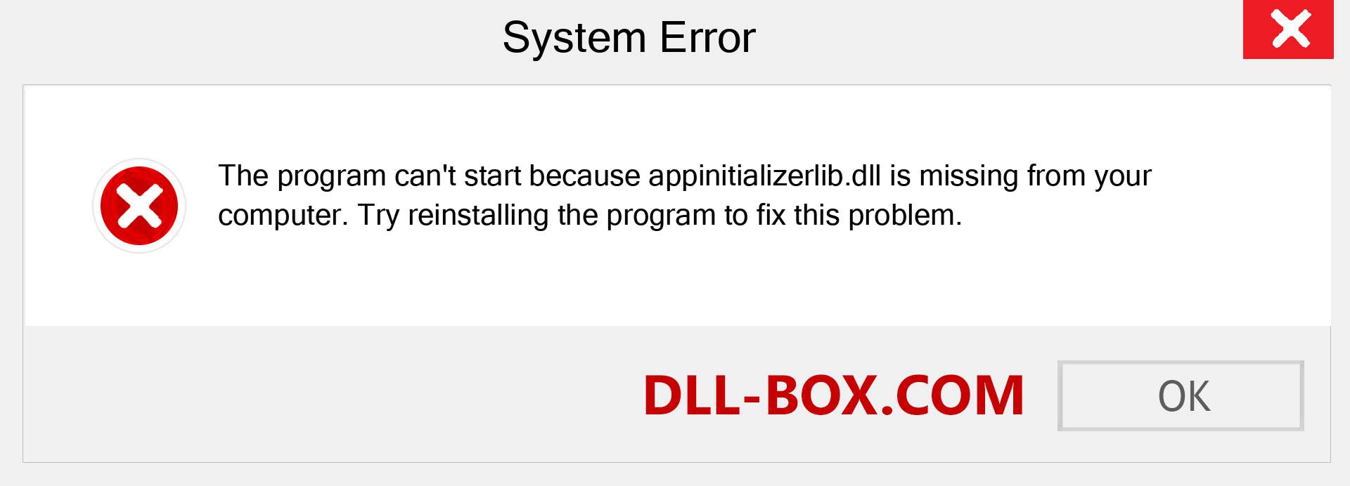  appinitializerlib.dll file is missing?. Download for Windows 7, 8, 10 - Fix  appinitializerlib dll Missing Error on Windows, photos, images